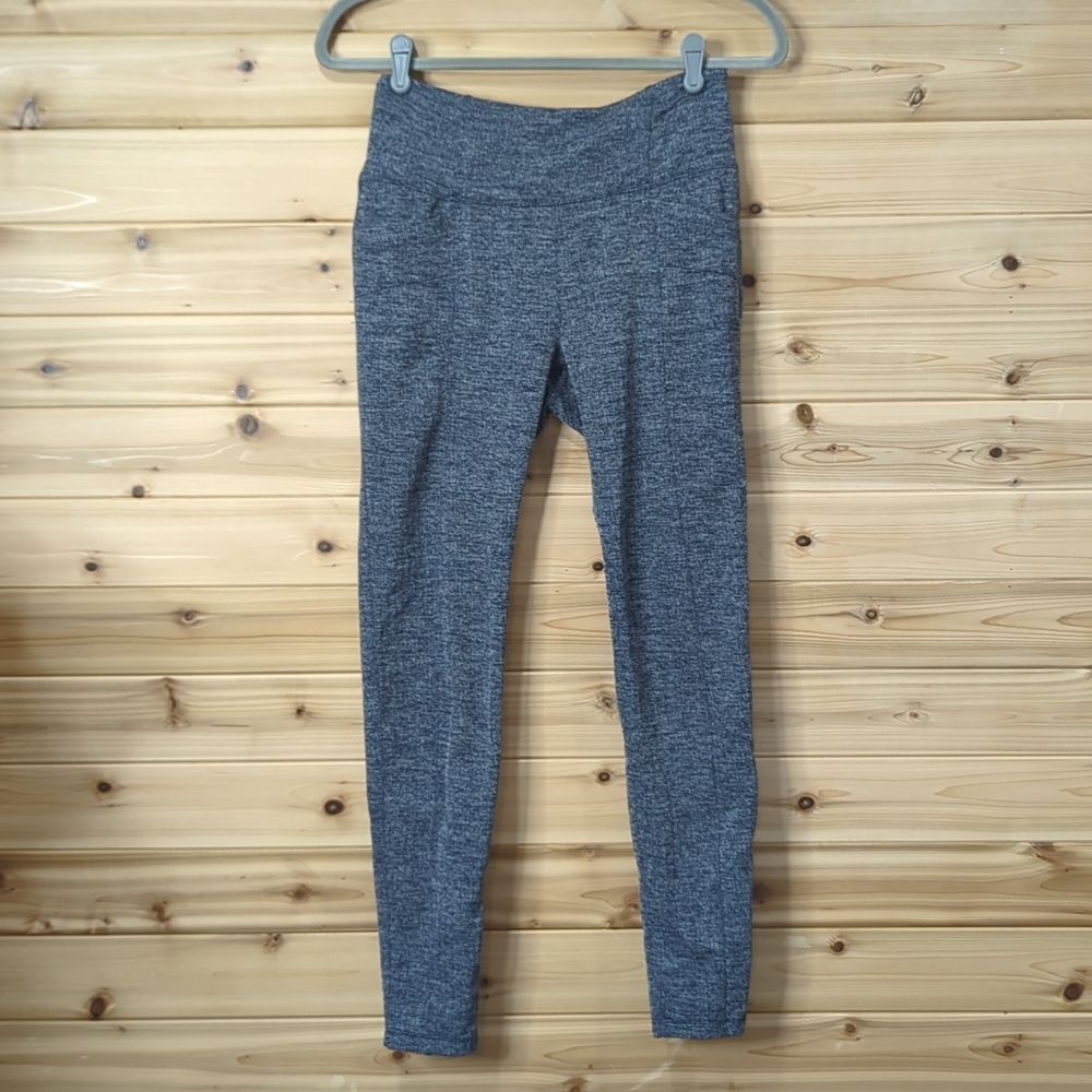 Athleta Pants Womens Medium Gray Herringbone Metro Pocket Leggings 349156‎